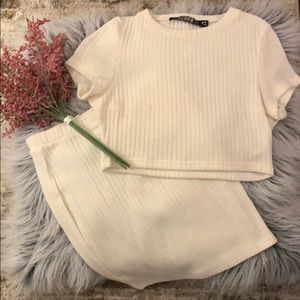 Two piece skirt+ crop top